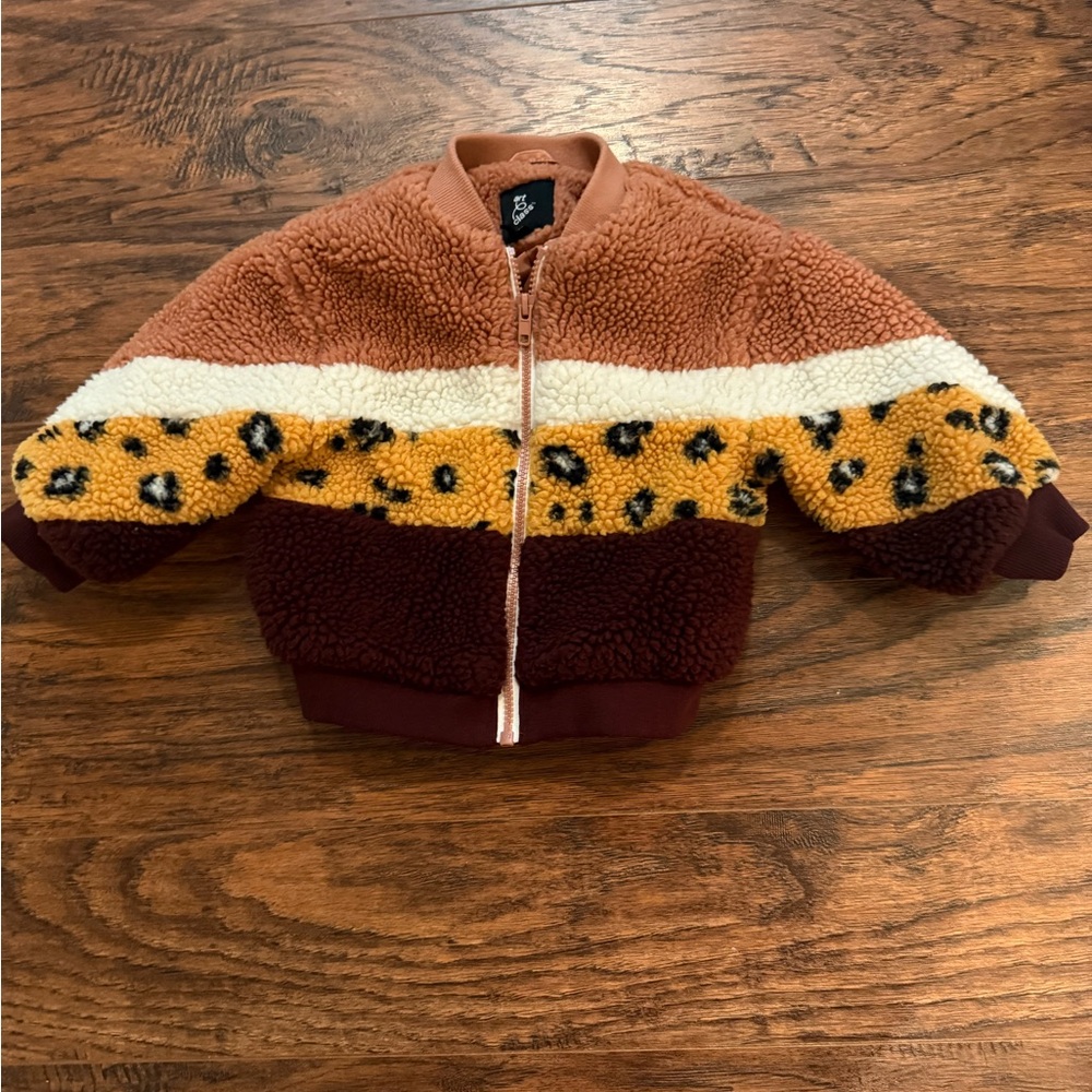 Art Class Baby Girl Fleece Sherpa Jacket Leopard